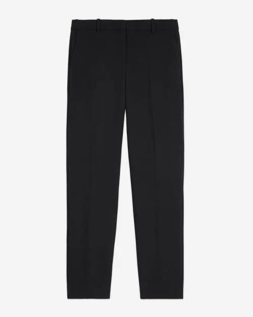 Women Trousers and Jeans The Kooples Straight Cut Black Crepe Tailored Pants Black
