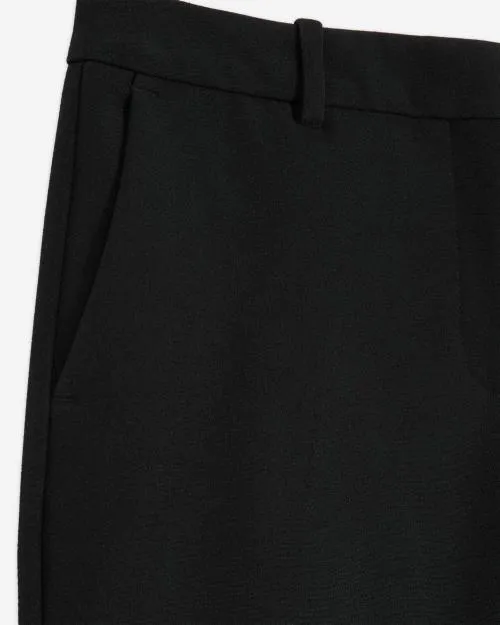 Women Trousers and Jeans The Kooples Straight Cut Black Crepe Tailored Pants Black