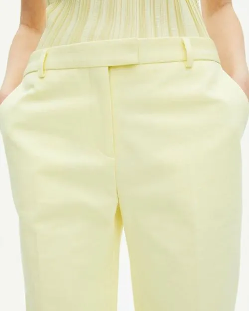 Women Trousers and Jeans The Kooples WideLegged Yellow Cotton Suit Pants Yellow
