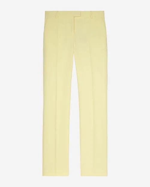 Women Trousers and Jeans The Kooples WideLegged Yellow Cotton Suit Pants Yellow