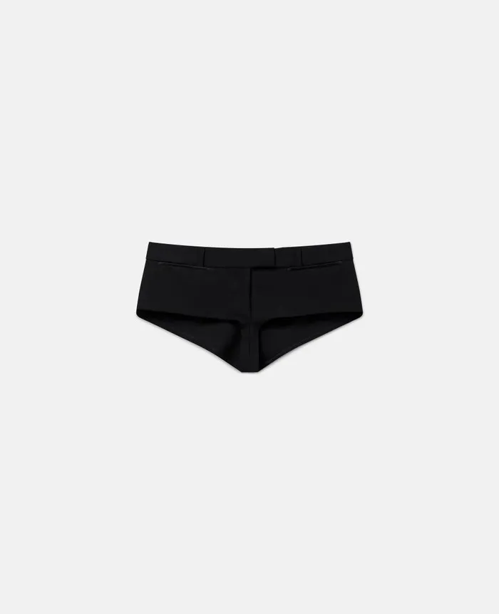 Women Trousers And Shorts Stella McCartney Wool Micro Shorts Midnight Black