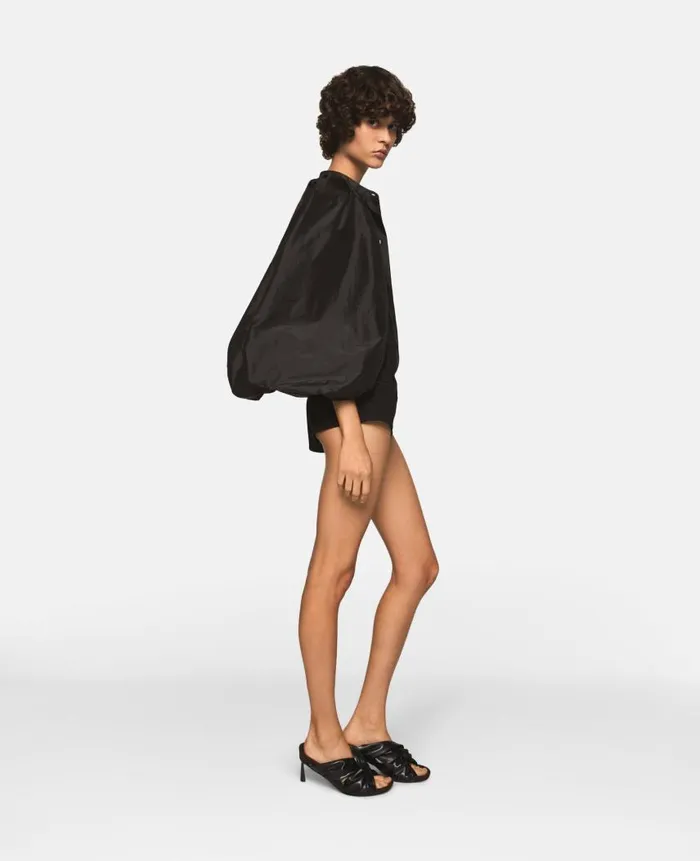 Women Trousers And Shorts Stella McCartney Wool Micro Shorts Midnight Black
