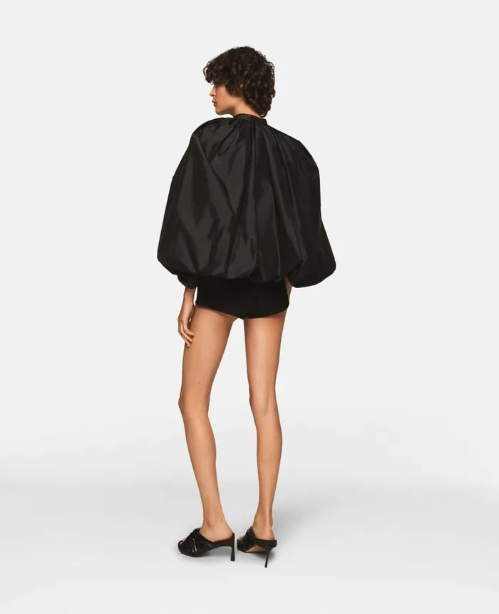 Women Trousers And Shorts Stella McCartney Wool Micro Shorts Midnight Black