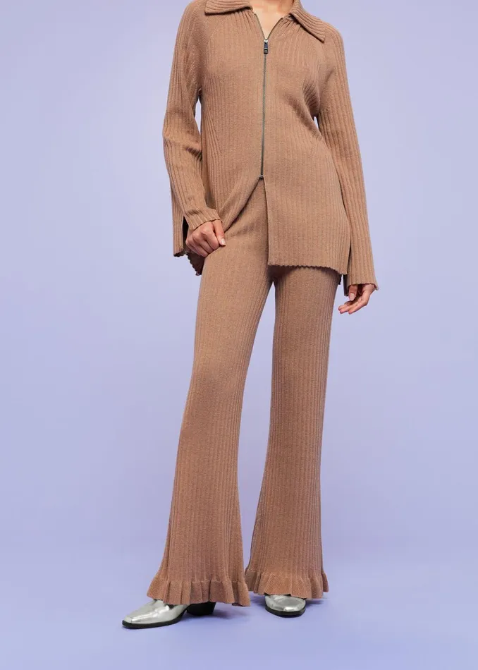 Women Trousers Whistles Camel Loki Wool Blend Trouser
