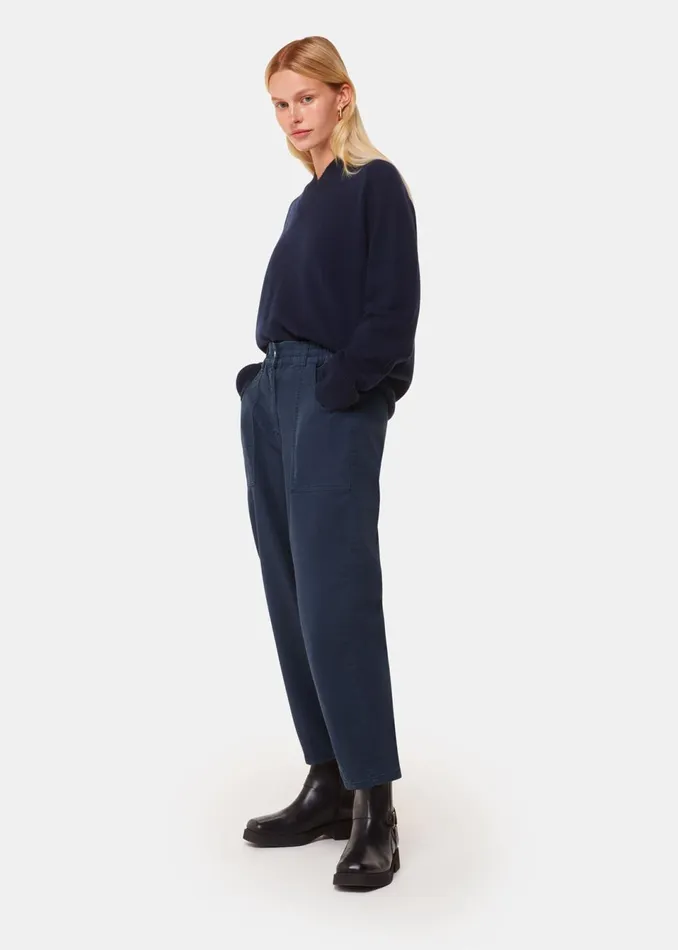 Women Trousers Whistles Navy Tessa Casual Trouser