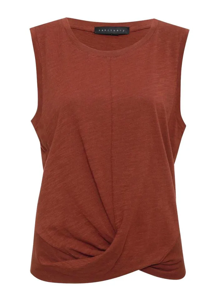 Women Twisted Tank Rich Clay Sanctuary Clothing Tees and Tops