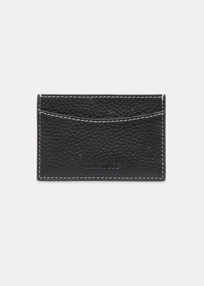 Women Wallets and Cardholders Whistles Black Contrast Stitch Card Holder