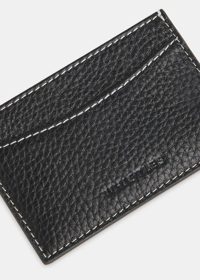 Women Wallets and Cardholders Whistles Black Contrast Stitch Card Holder