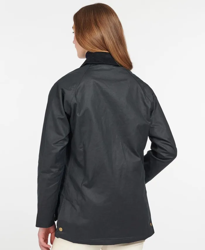 Women Waxed Jackets Barbour Acorn Waxed Cotton Jacket Classic Blackclassic