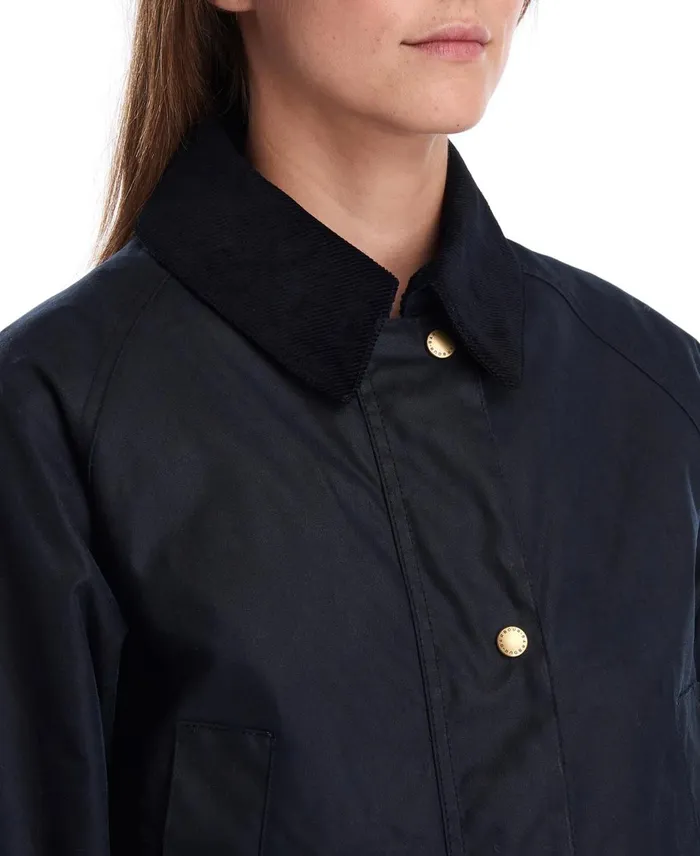 Women Waxed Jackets Barbour Acorn Waxed Cotton Jacket Classic Blackclassic