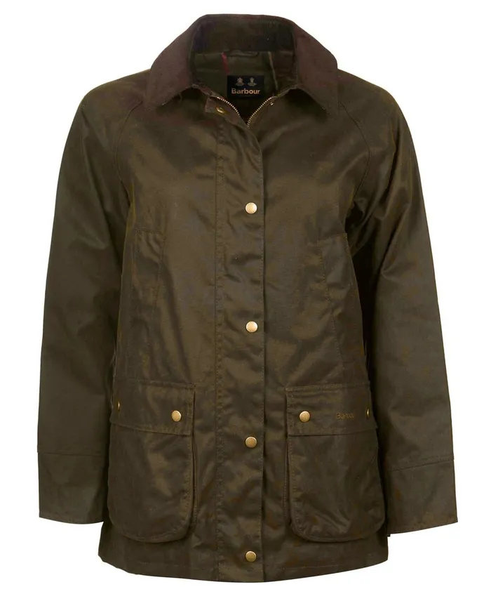Women Waxed Jackets Barbour Acorn Waxed Cotton Jacket Olive