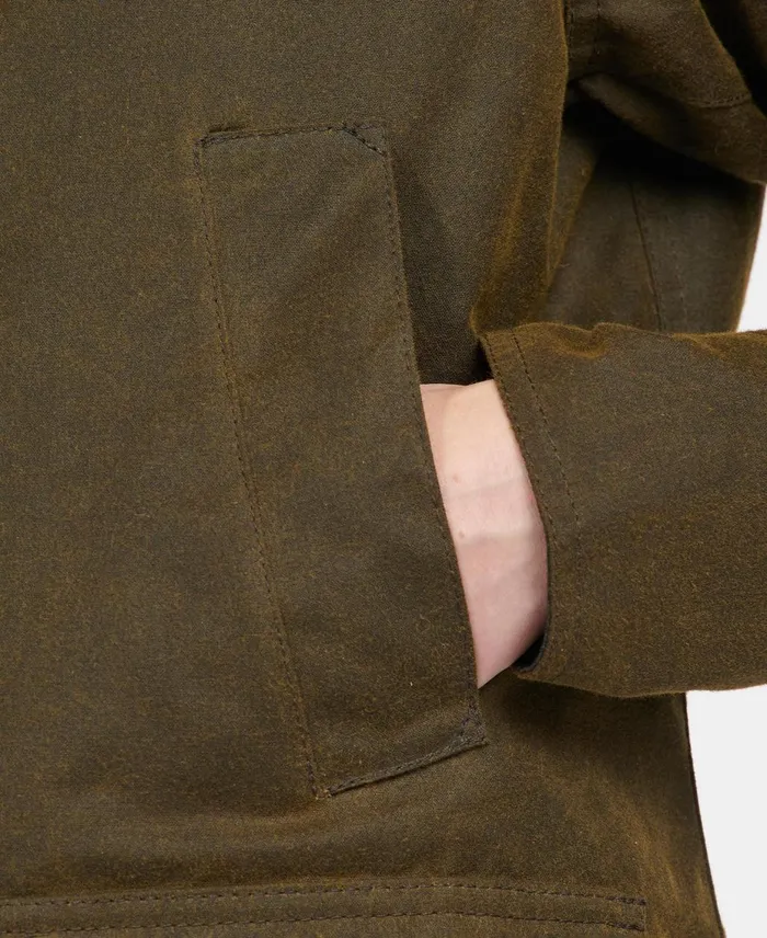 Women Waxed Jackets Barbour Acorn Waxed Cotton Jacket Olive