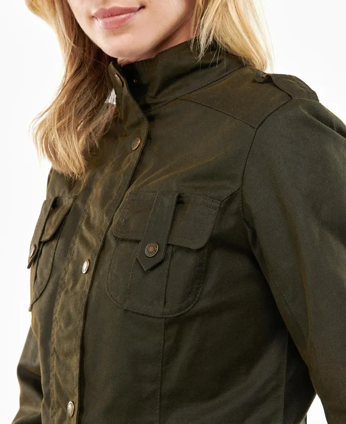 Women Waxed Jackets Barbour Winter Defence Waxed Cotton Jacket Oliveclassic Women Waxed Jackets Barbour Winter Defence Waxed Cotton Jacket Oliveclassic