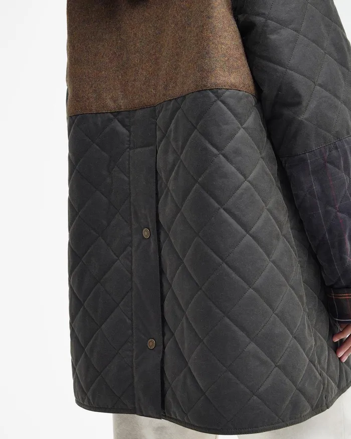 Women Waxed Jackets Barbour X GANNI Short Burghley Quilted Wax Jacket Navydull Classicclassic Women Waxed Jackets Barbour X GANNI Short Burghley Quilted Wax Jacket Navydull Classicclassic