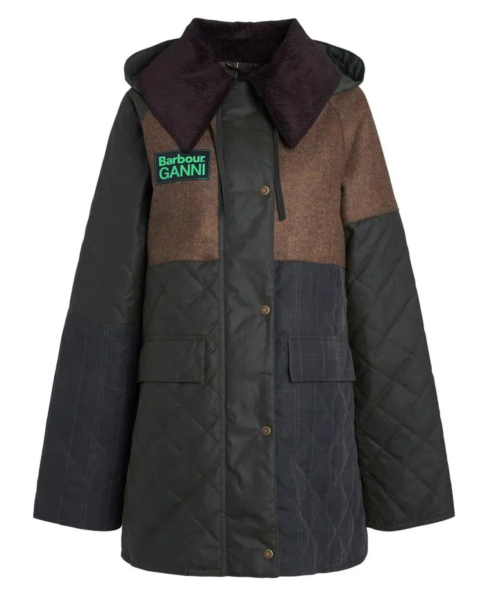 Women Waxed Jackets Barbour X GANNI Short Burghley Quilted Wax Jacket Navydull Classicclassic Women Waxed Jackets Barbour X GANNI Short Burghley Quilted Wax Jacket Navydull Classicclassic