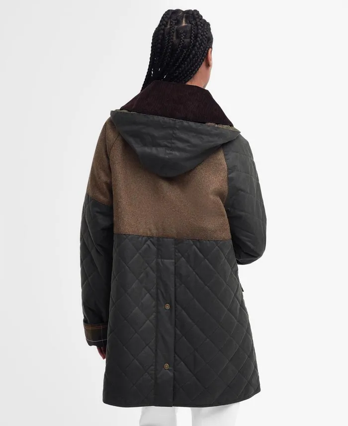 Women Waxed Jackets Barbour X GANNI Short Burghley Quilted Wax Jacket Navydull Classicclassic Women Waxed Jackets Barbour X GANNI Short Burghley Quilted Wax Jacket Navydull Classicclassic