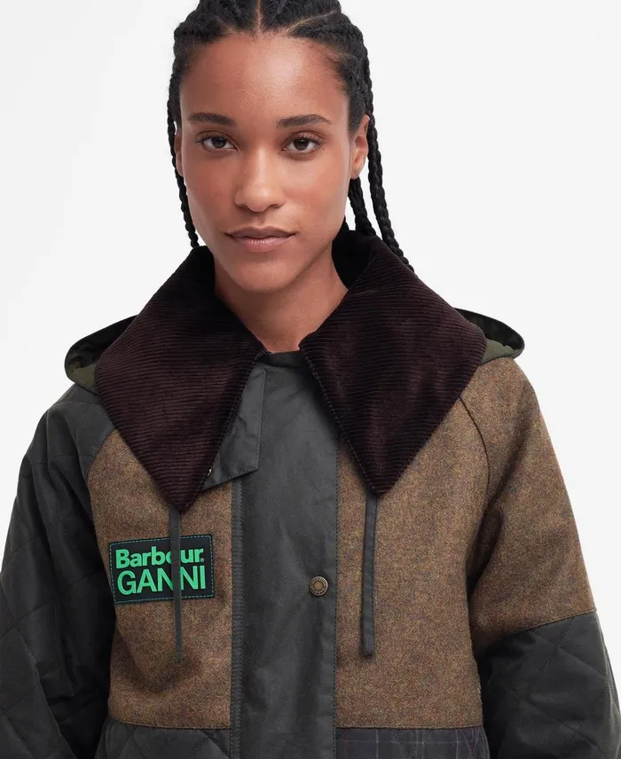 Women Waxed Jackets Barbour X GANNI Short Burghley Quilted Wax Jacket Navydull Classicclassic Women Waxed Jackets Barbour X GANNI Short Burghley Quilted Wax Jacket Navydull Classicclassic