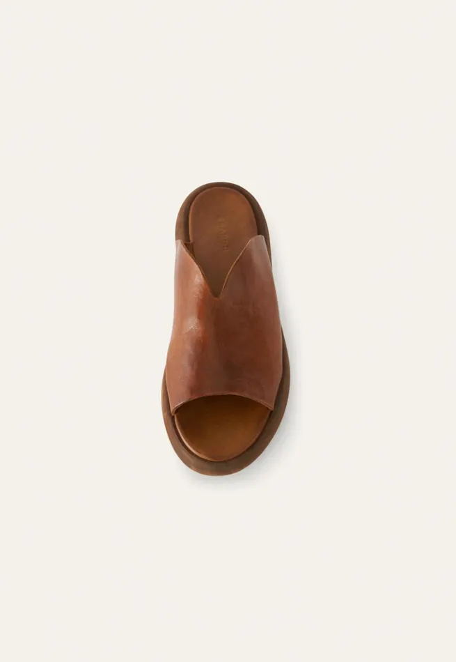 Women Wedge Sandal With Cutout Chestnut Brown Poetry Fashion Footwear