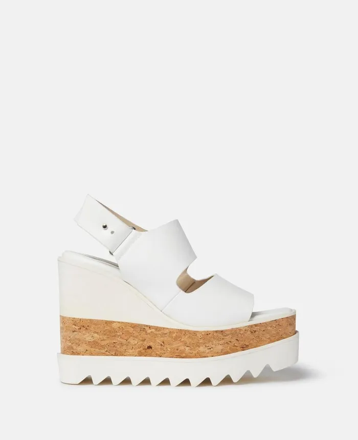 Women Wedges Stella McCartney Elyse Alter Mat Platform Sandals Pure White
