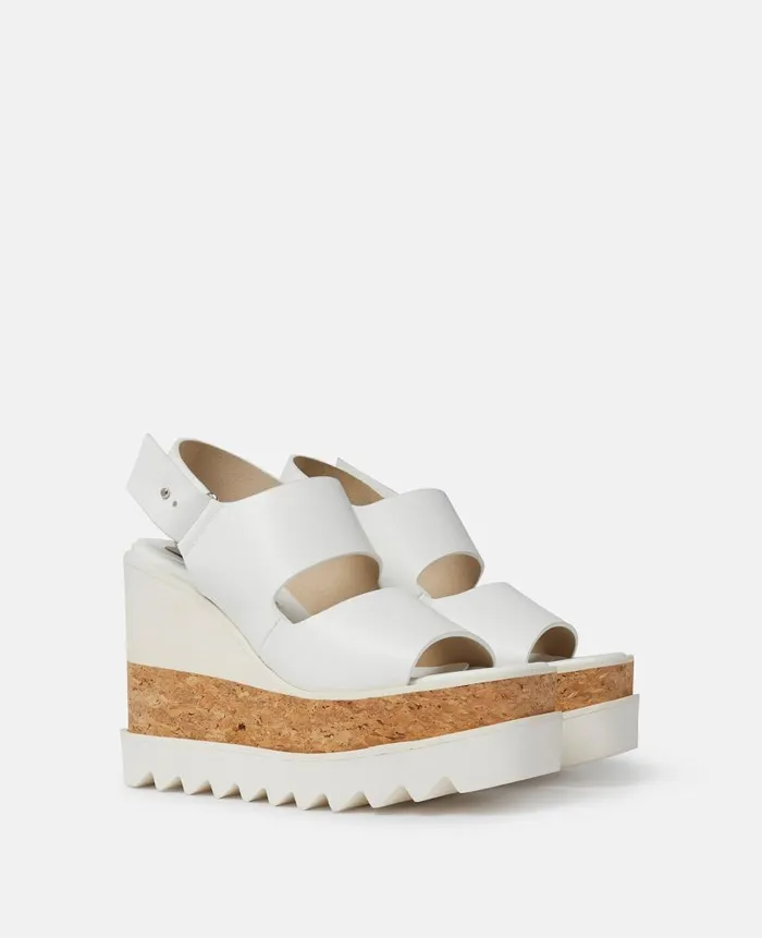 Women Wedges Stella McCartney Elyse Alter Mat Platform Sandals Pure White