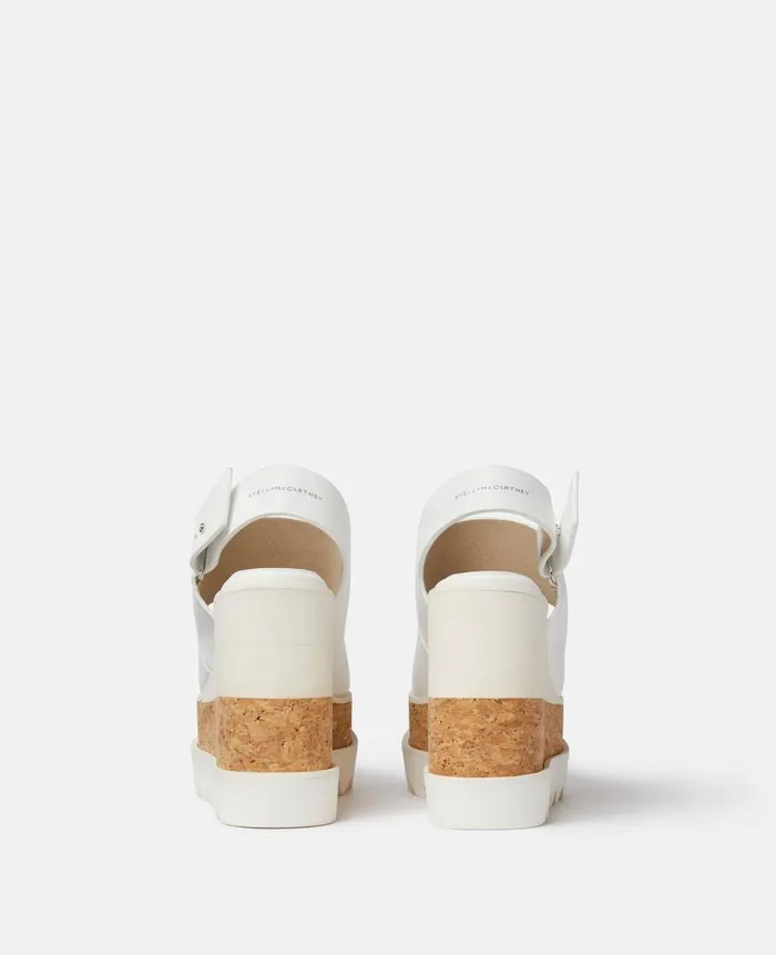 Women Wedges Stella McCartney Elyse Alter Mat Platform Sandals Pure White