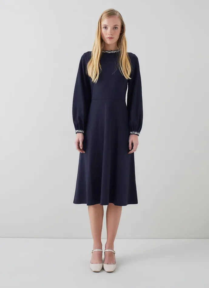 Women Yvonne Blue Dress With LENZING ECOVERO Viscose Midnight LKBennett Dresses