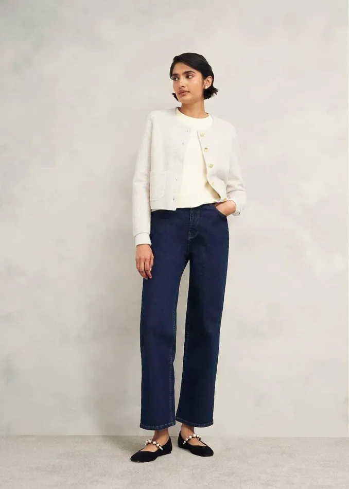 Women Zayla Sparkle Knitted Jacket Ivory Hobbs Coats and Jackets