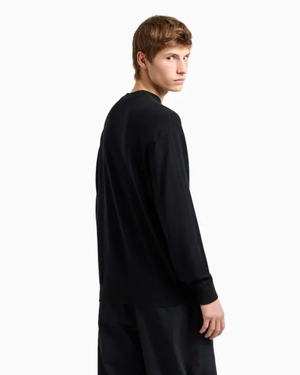 Wool Blend Turtleneck Sweater Navyblue Men Armani Knitwear Wool Blend Turtleneck Sweater Navyblue Men Armani Knitwear